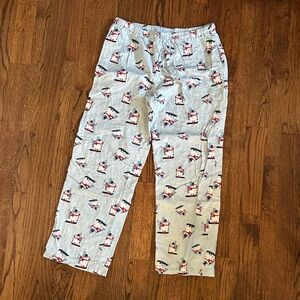 Hanna Andersson Light Blue Pajama Pants with Red and White Accents